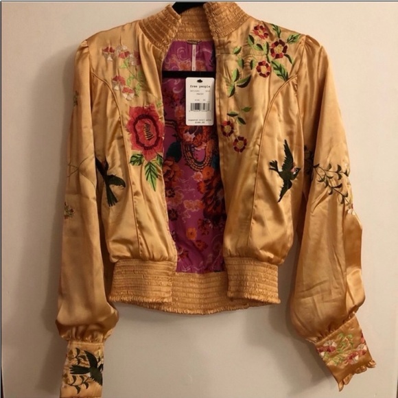 Free People Just Peachy Bomber Jacket- XS - Picture 4 of 7